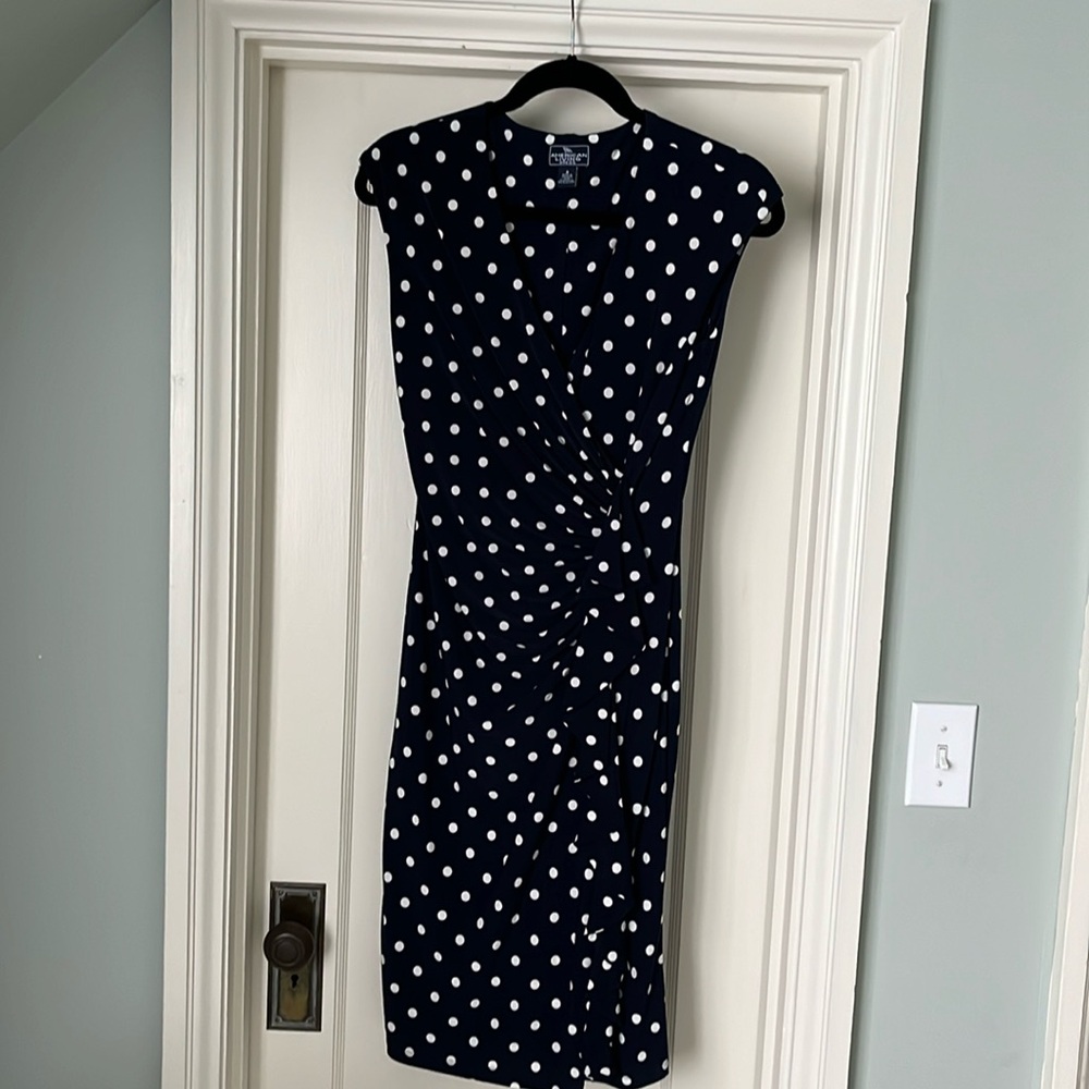 American Living Navy Polkadot Dress Size 4